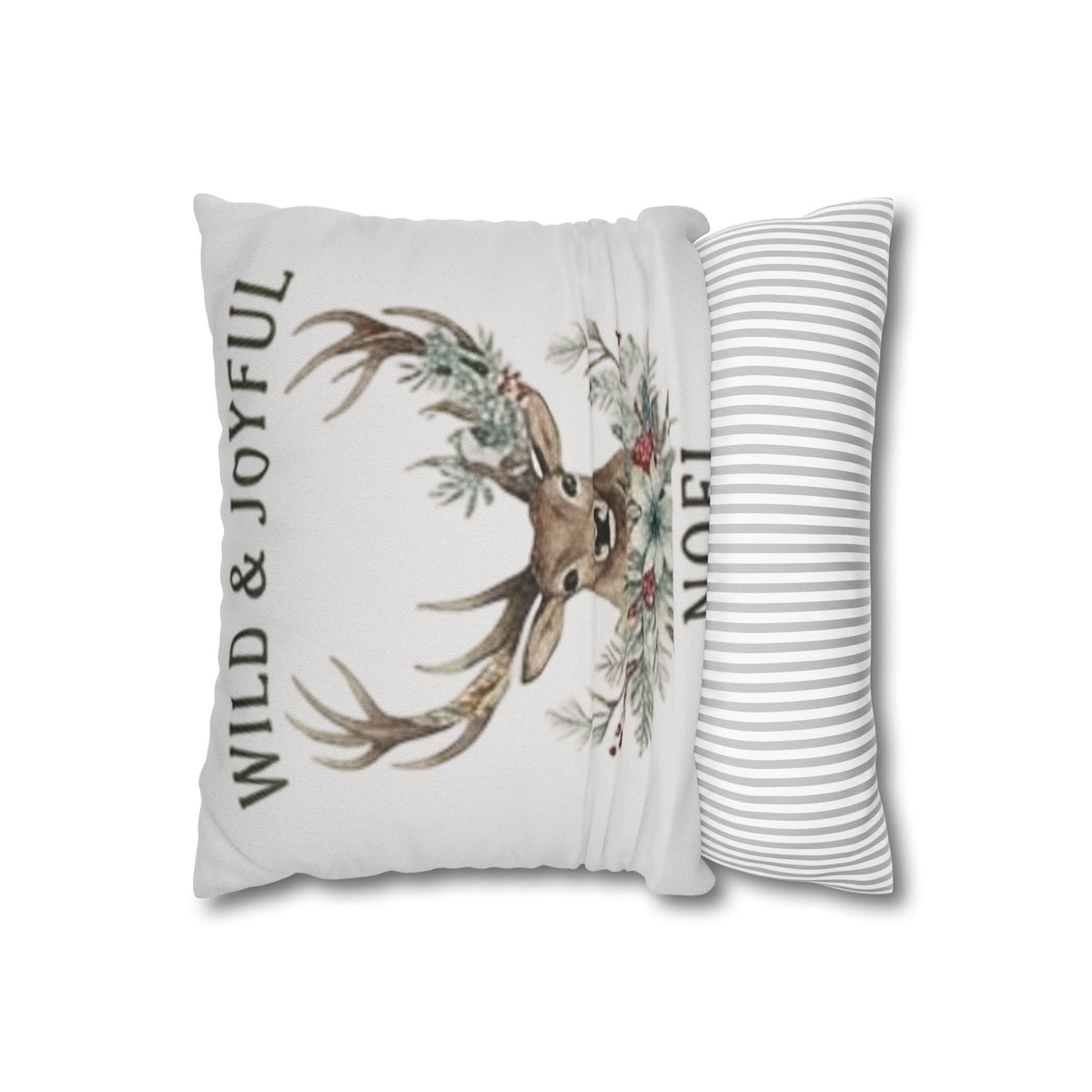 Holiday Deer Spun Polyester Square Pillowcase
