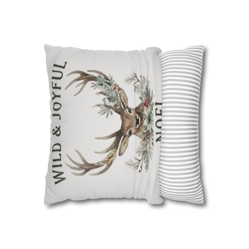 Holiday Deer Spun Polyester Square Pillowcase