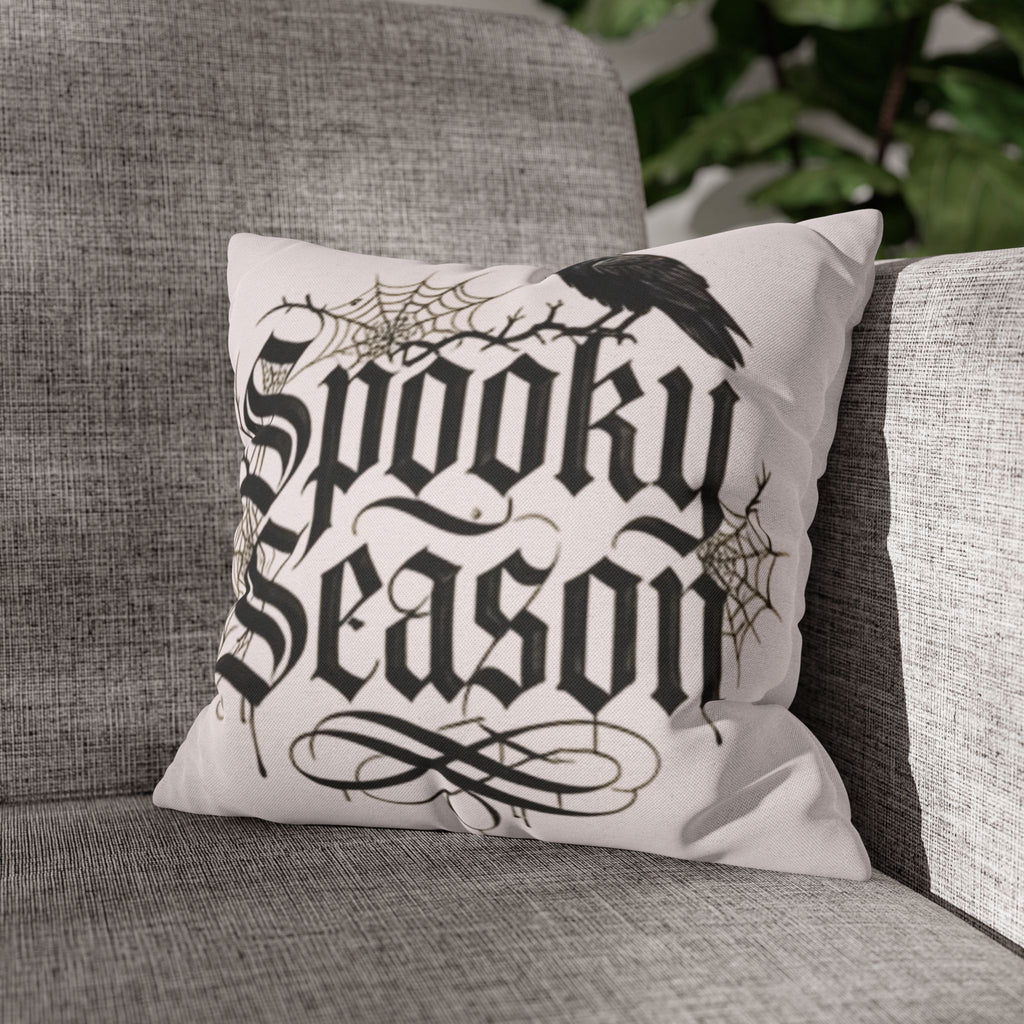 Spooky Season Black and White Square Pillowcase