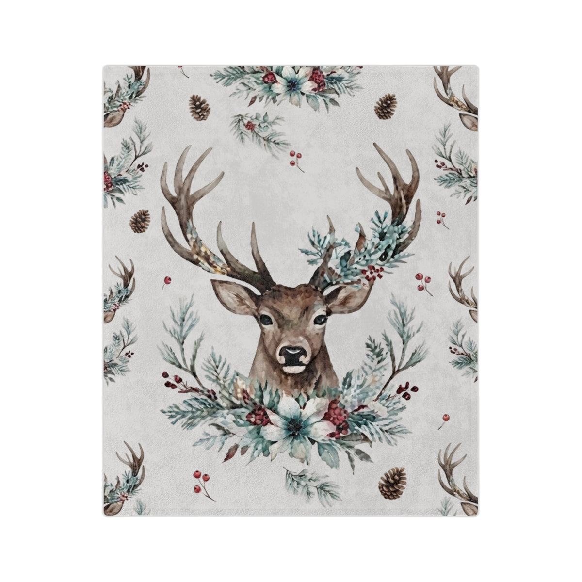 Holiday Deer Velveteen Microfiber Blanket
