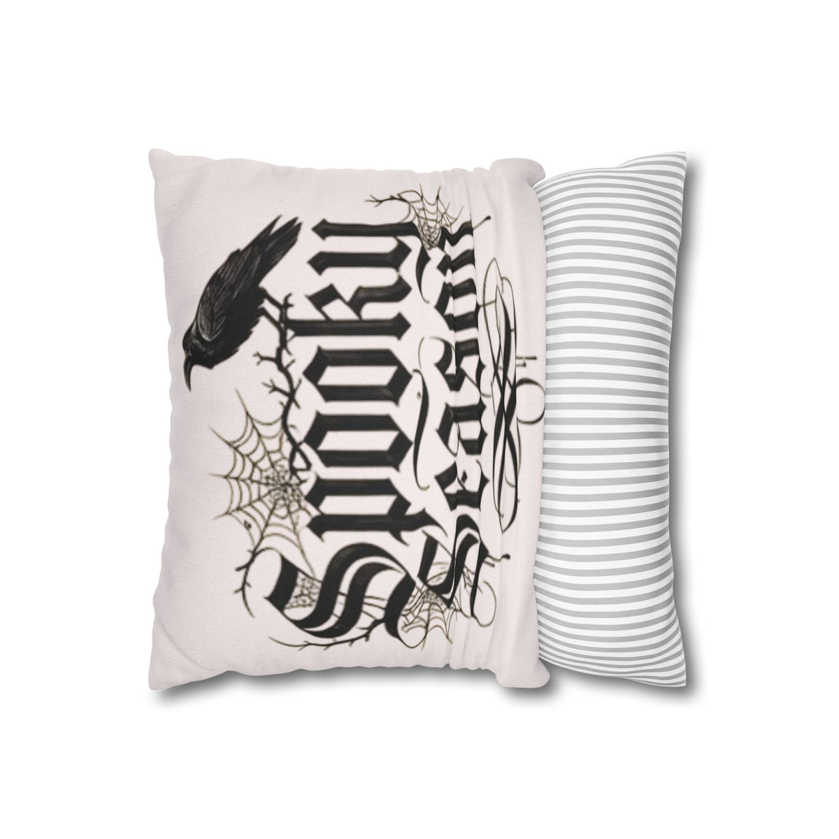 Spooky Season Black and White Square Pillowcase