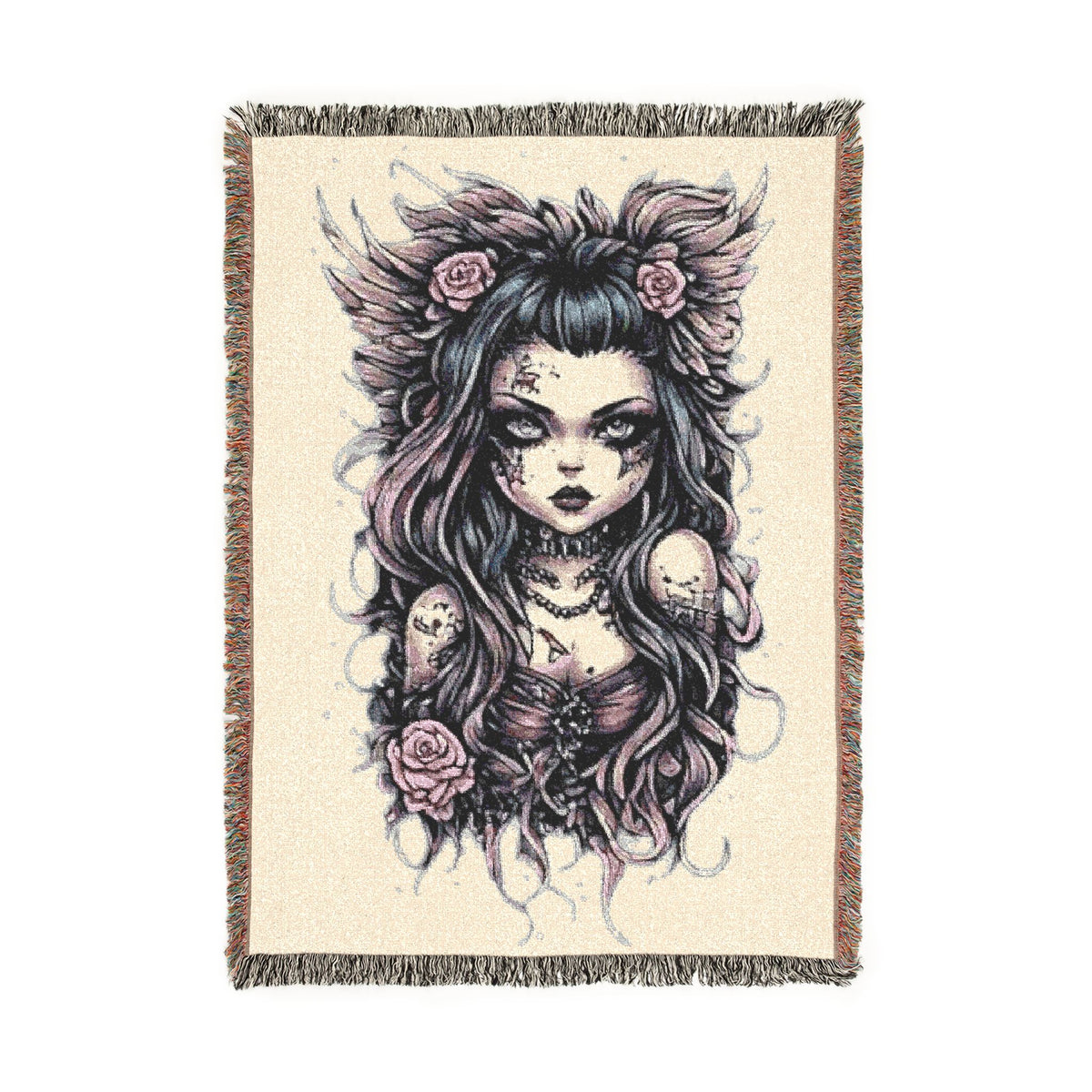 Tatted Fallen Angel Cozy Blanket