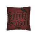 Spooky Season Crow Red Pillow Cover