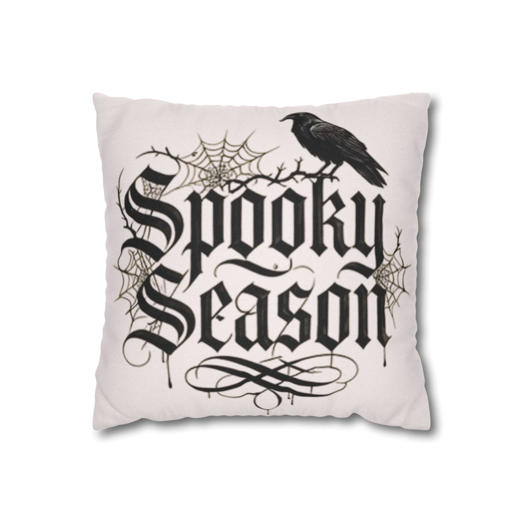 Spooky Season Black and White Square Pillowcase