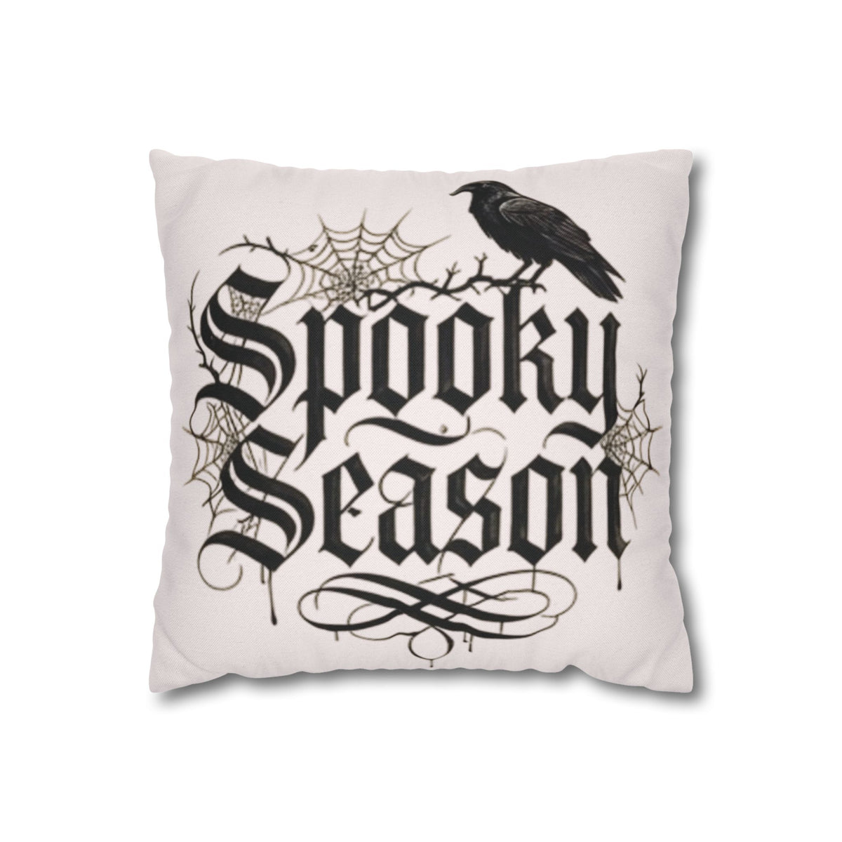 Spooky Season Black and White Square Pillowcase